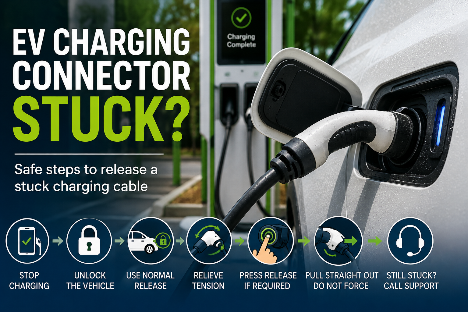 EV Charging Cable Will Not Release: A Safe Public-Charger Checklist