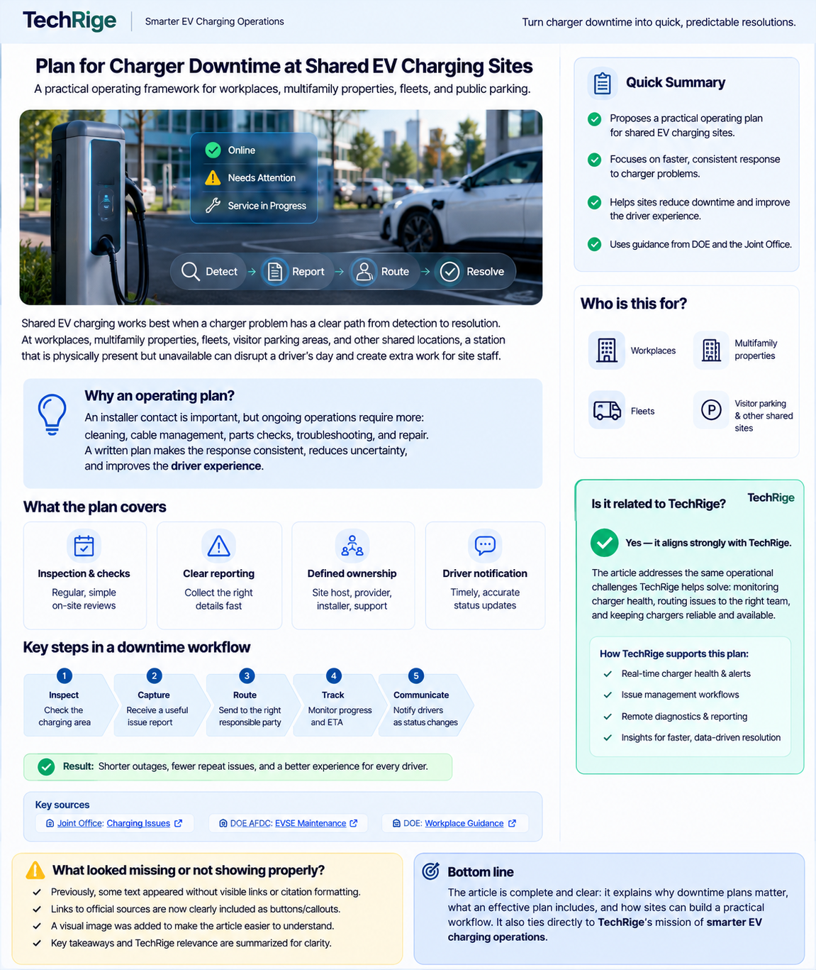Downtime planning can improve charger reliability, operational coordination and the driver experience.